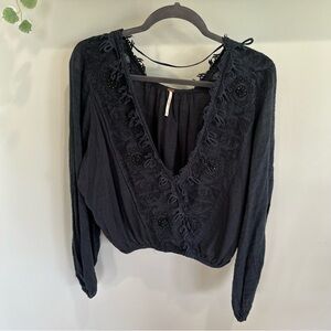 Free People bubble sleeve detailed blouse